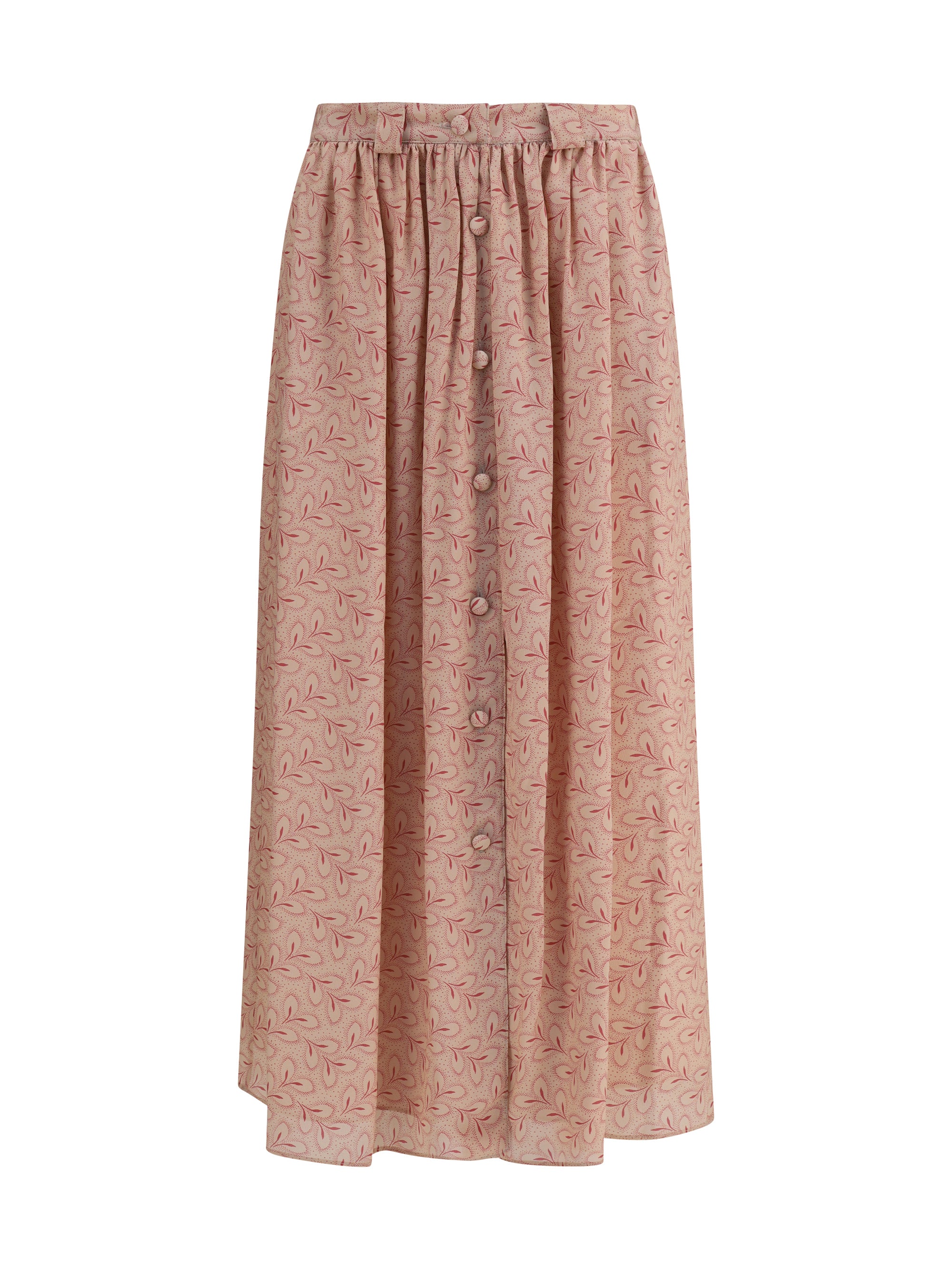 KRISTINA TI 40 half circle skirt with foliage print
