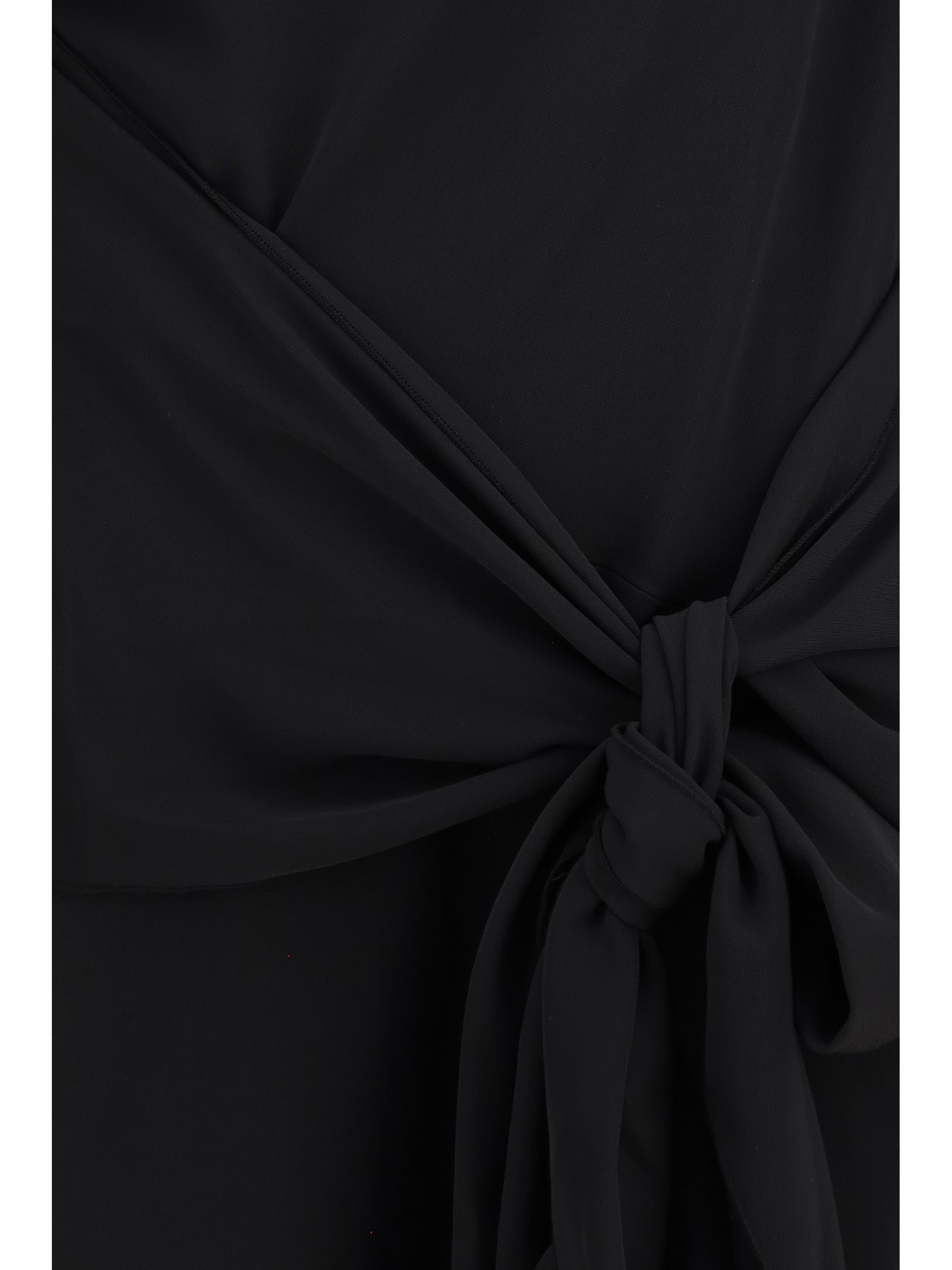 draped-knot crepe mini dress
