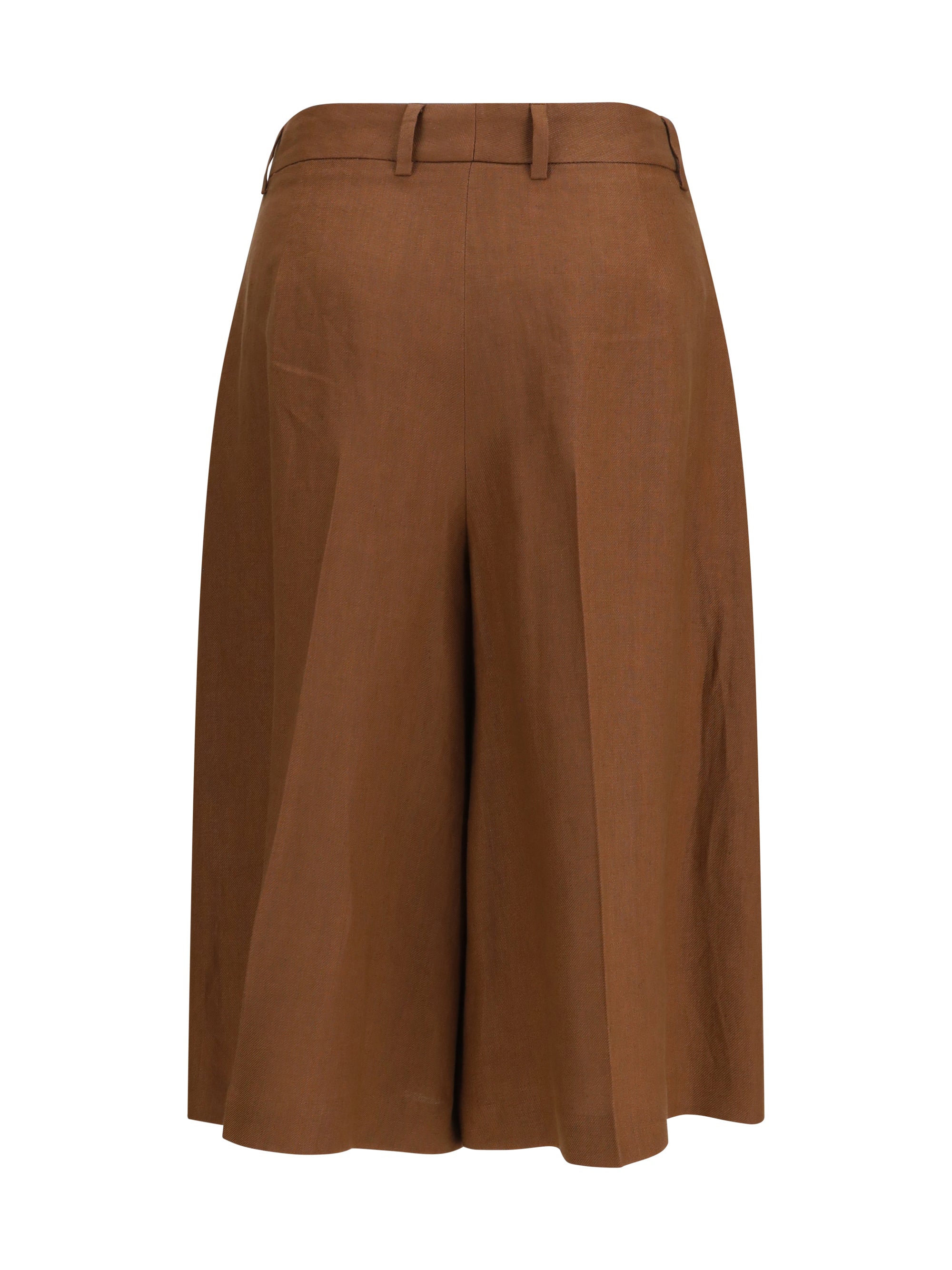 straight-leg bermuda shorts in twill with pleats