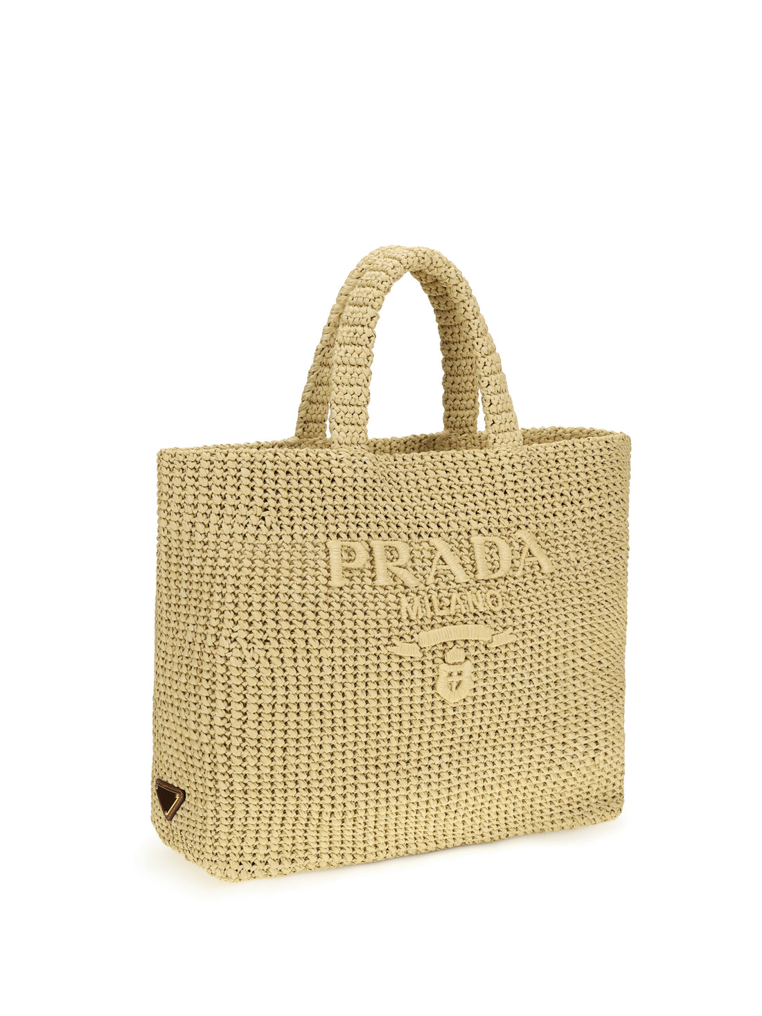 PRADA OS raffia tote bag