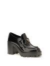 leather heeled loafers