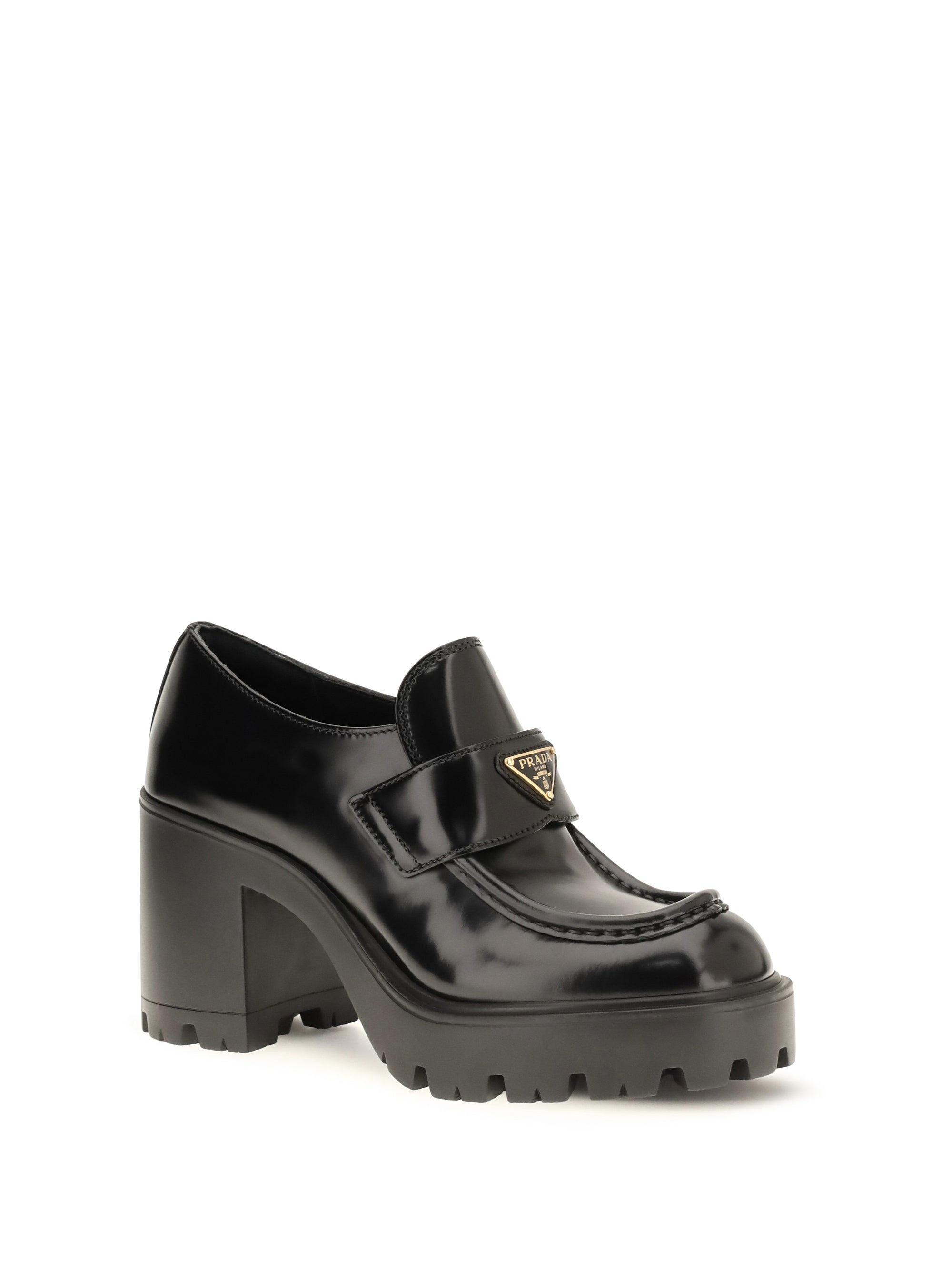 leather heeled loafers