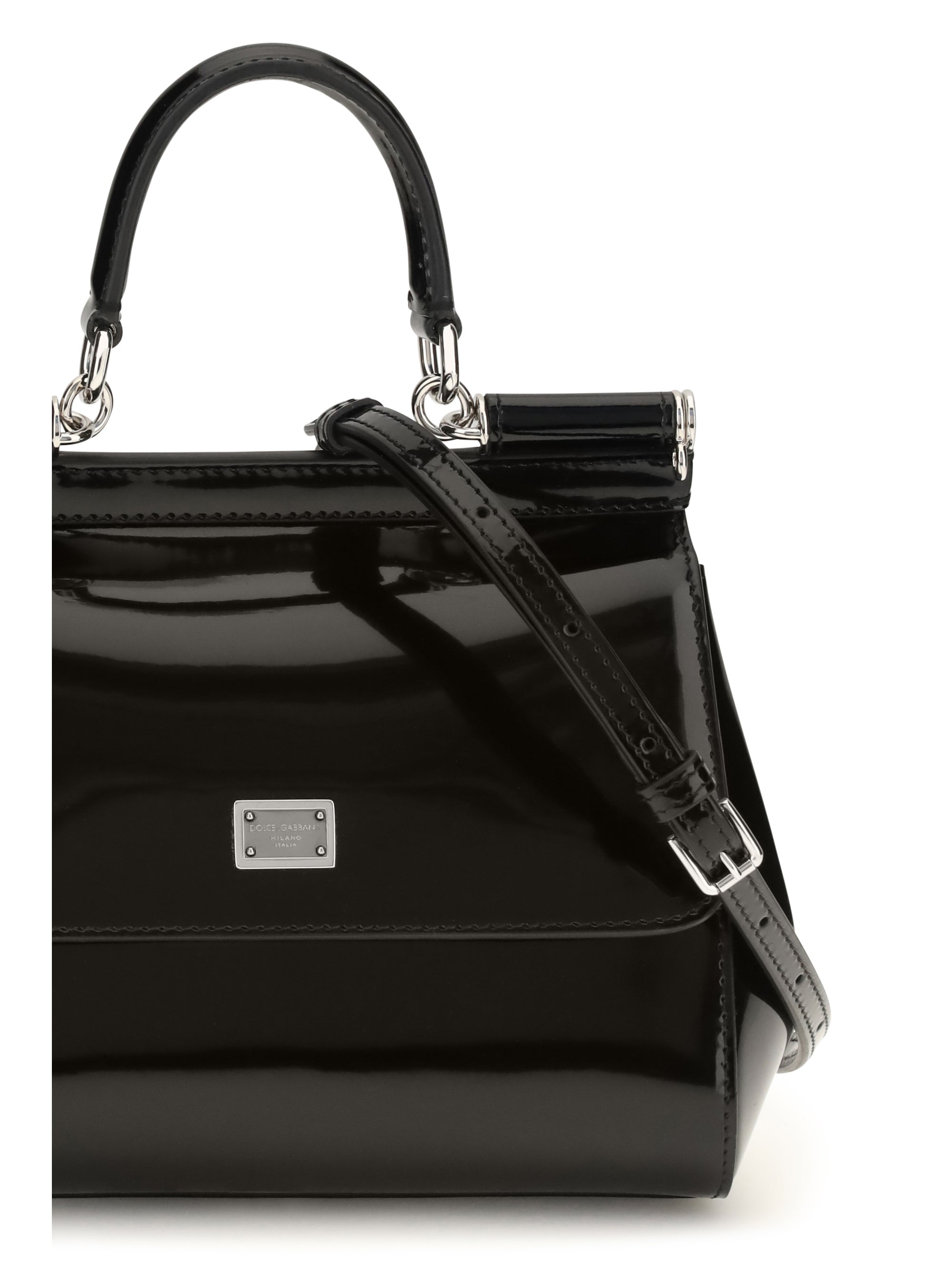 small sicily glossy calfskin handbag