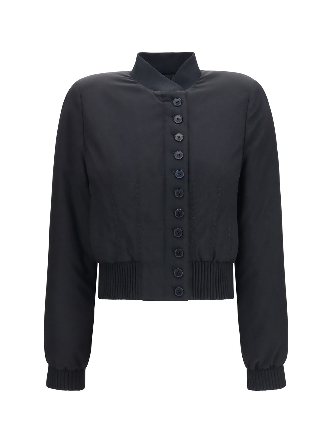 ALEXANDER MCQUEEN 42 buttoned bomber jacket with visible stitching
