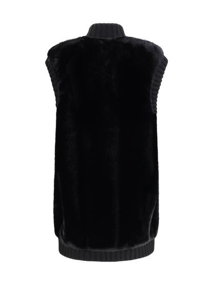PINKO M long vest in faux fur