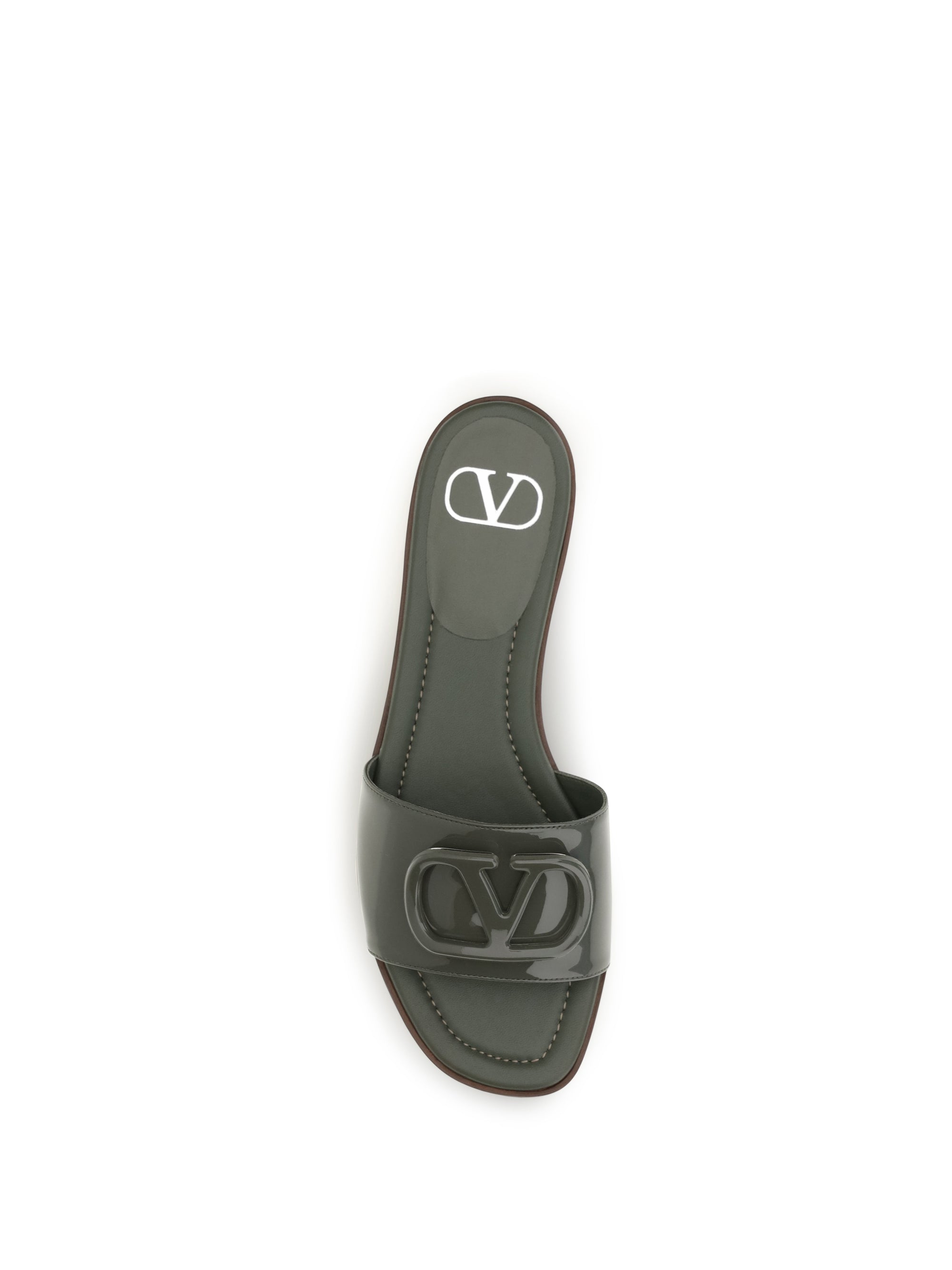 vlogo patent leather slide sandals