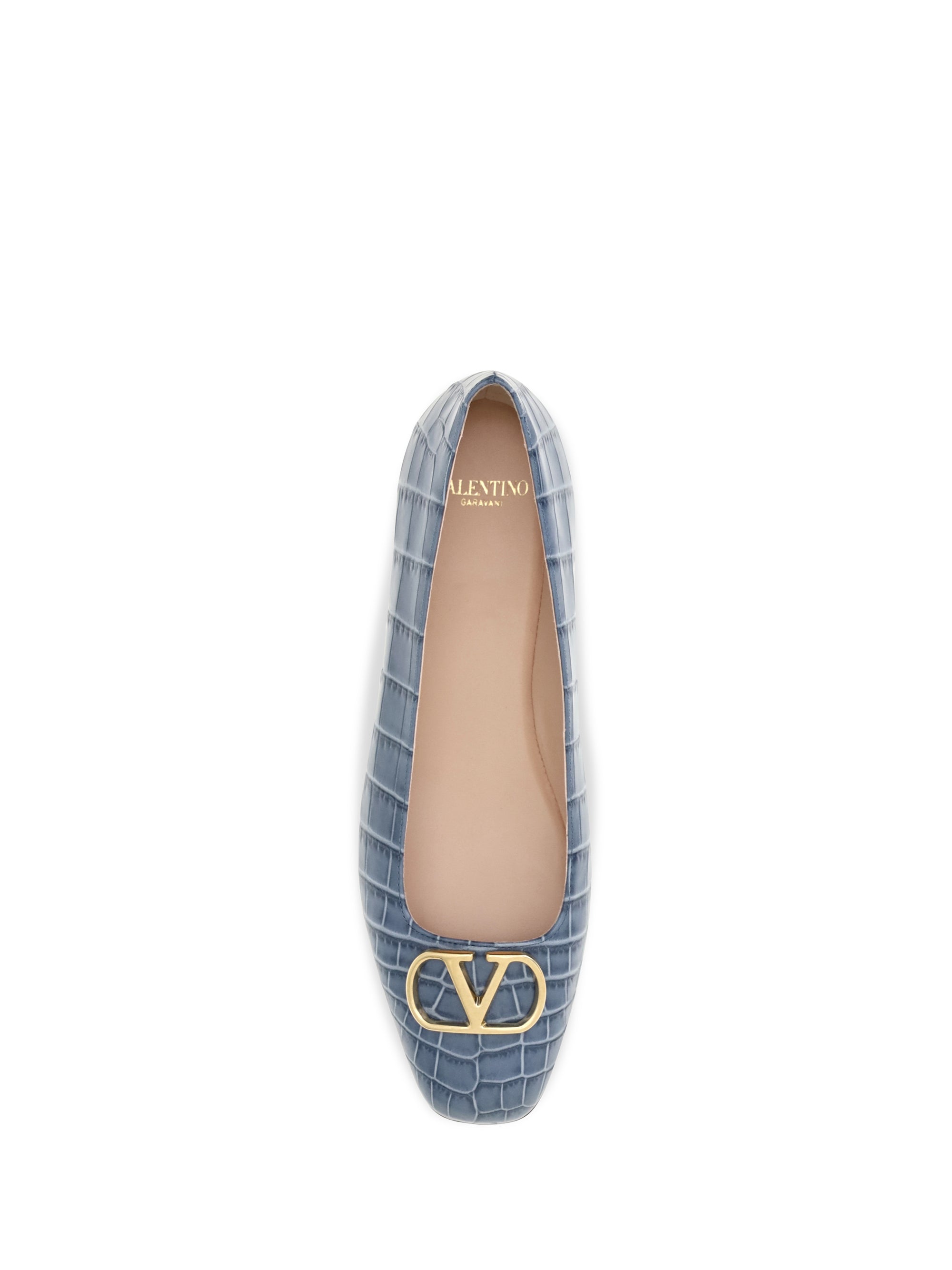 vlogo signature croc-effect ballerinas