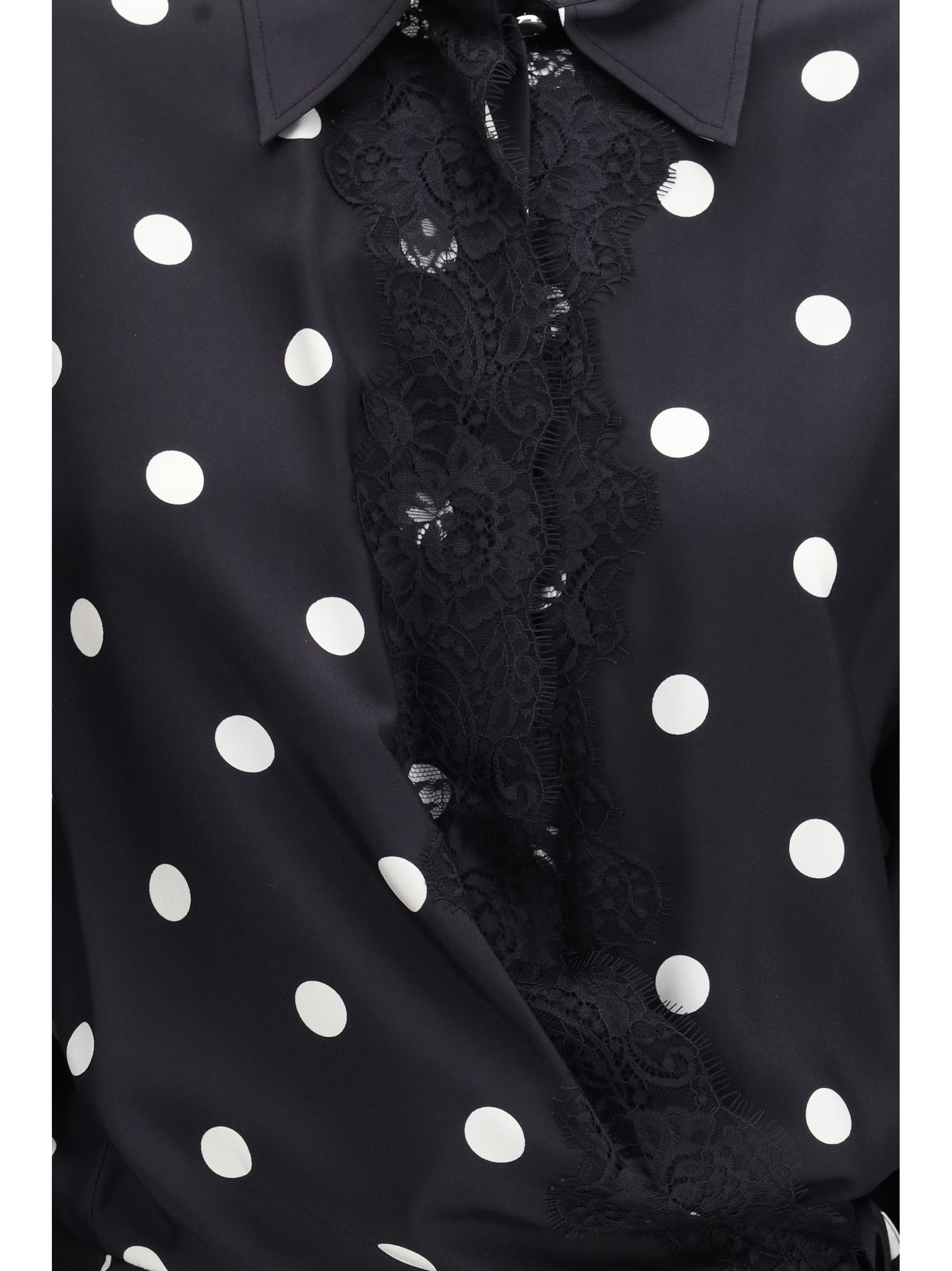 polka dot lace dress with drawstring