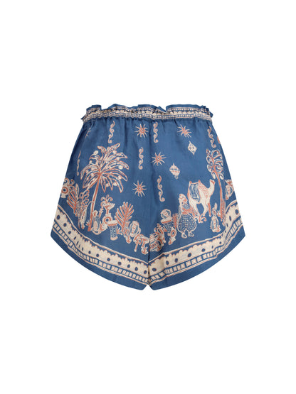 ALEMAIS 6 acacia printed linen shorts