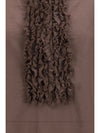 brown ruffled shirt
