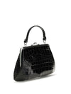 granny frame crocodile effect handbag