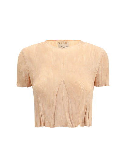 GONGDID DESIGN OS short-sleeved pleated top
