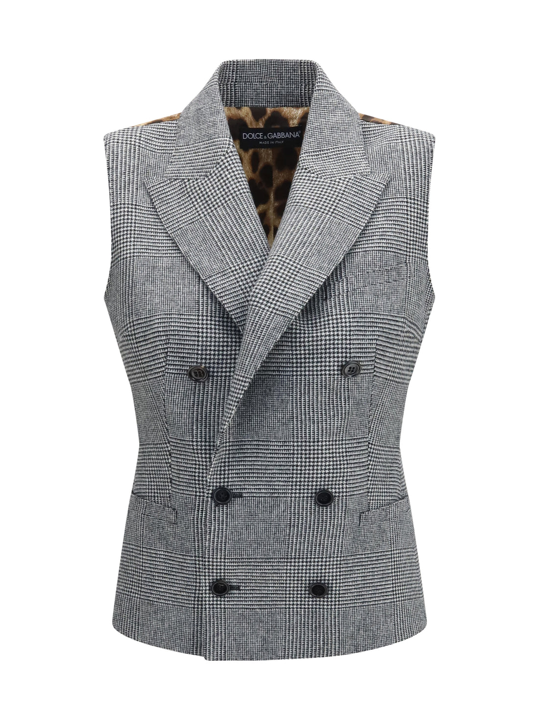 DOLCE &amp; GABBANA 40 prince of wales double breasted vest