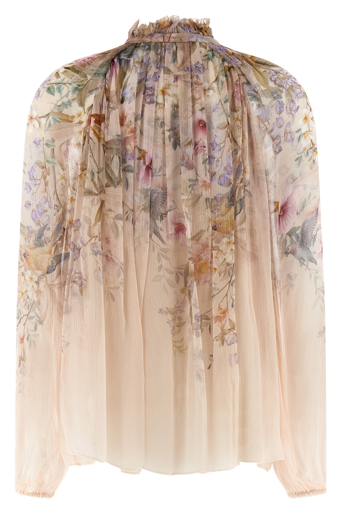 billow rebellion blouse in aviary patterned curled viscose
