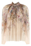 billow rebellion blouse in aviary patterned curled viscose