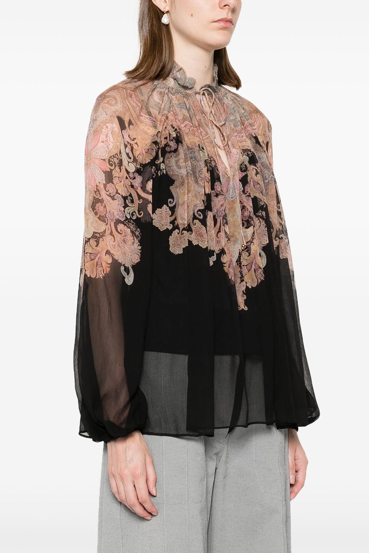 illustration billow blouse in transparent viscose