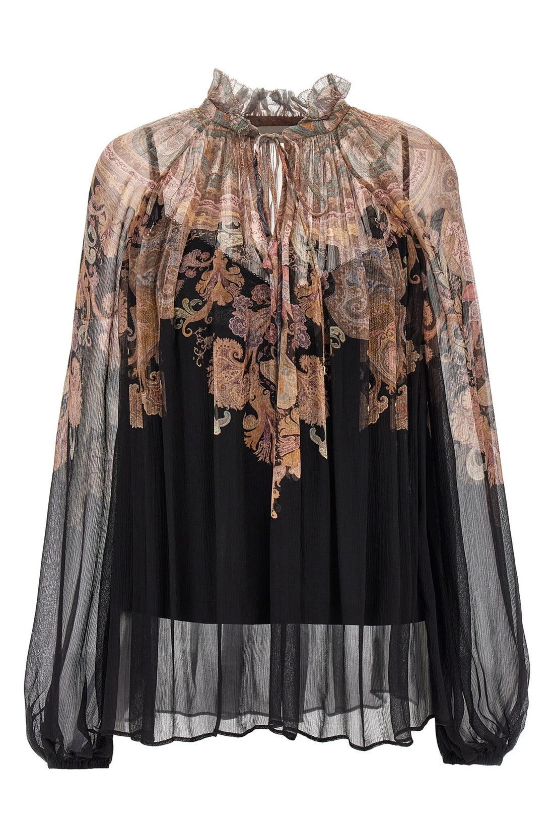 ZIMMERMANN 3 illustration billow blouse in transparent viscose