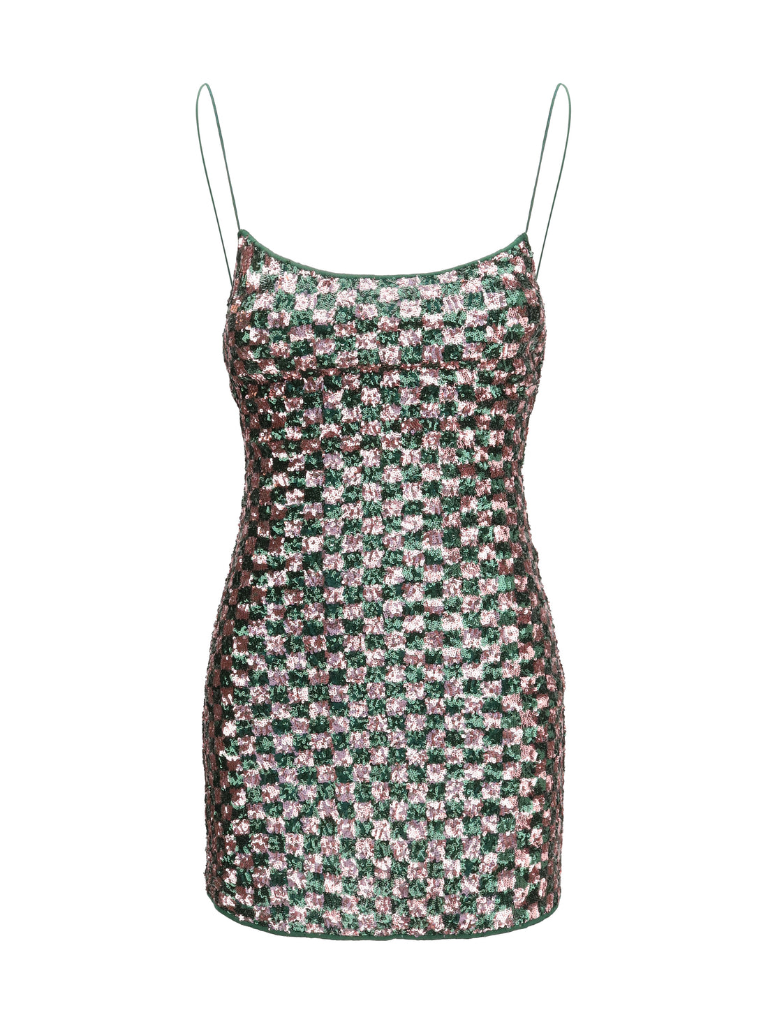 OSÉREE L sequins chess mini dress
