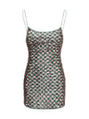 sequins chess mini dress