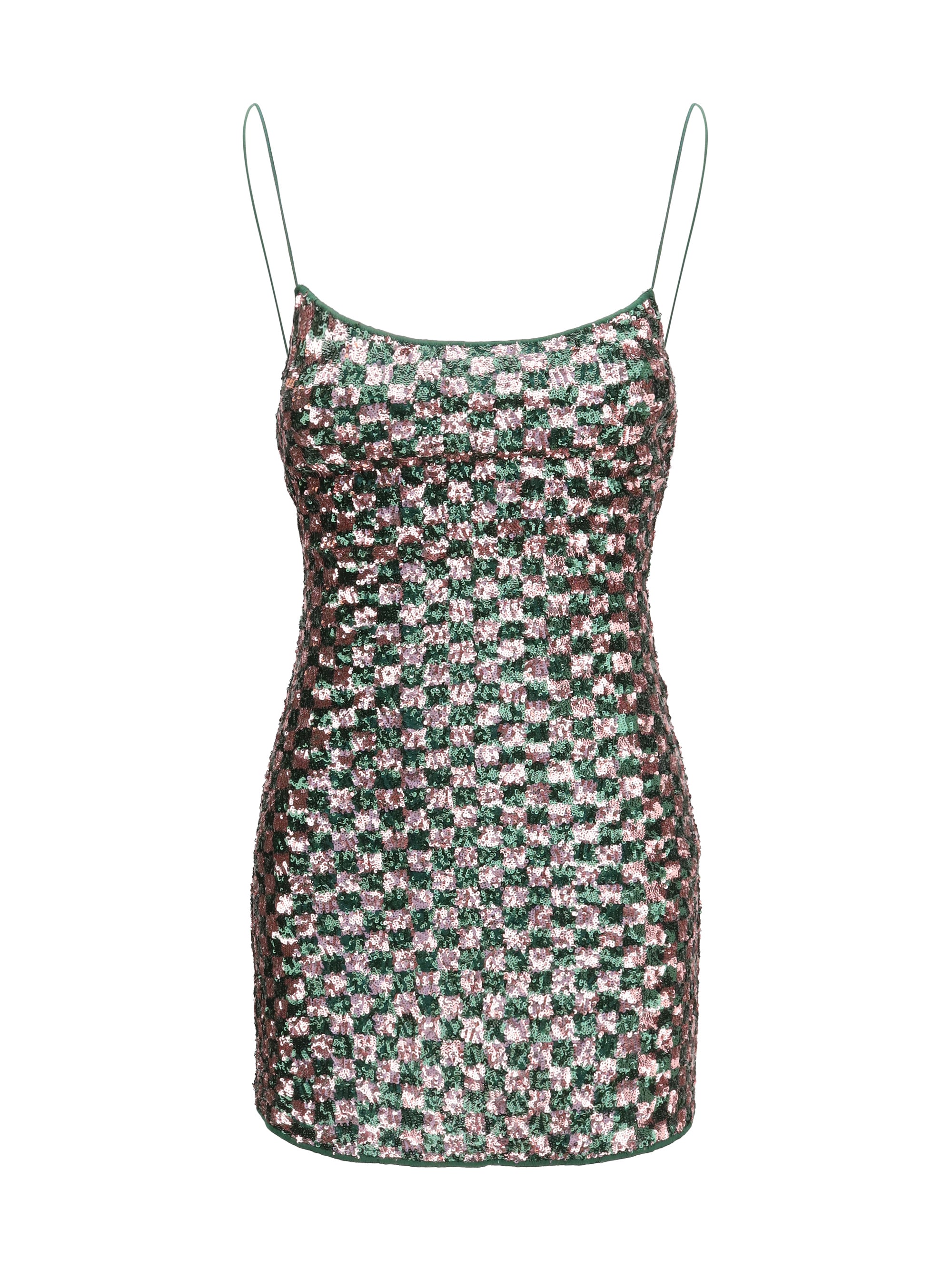 sequins chess mini dress