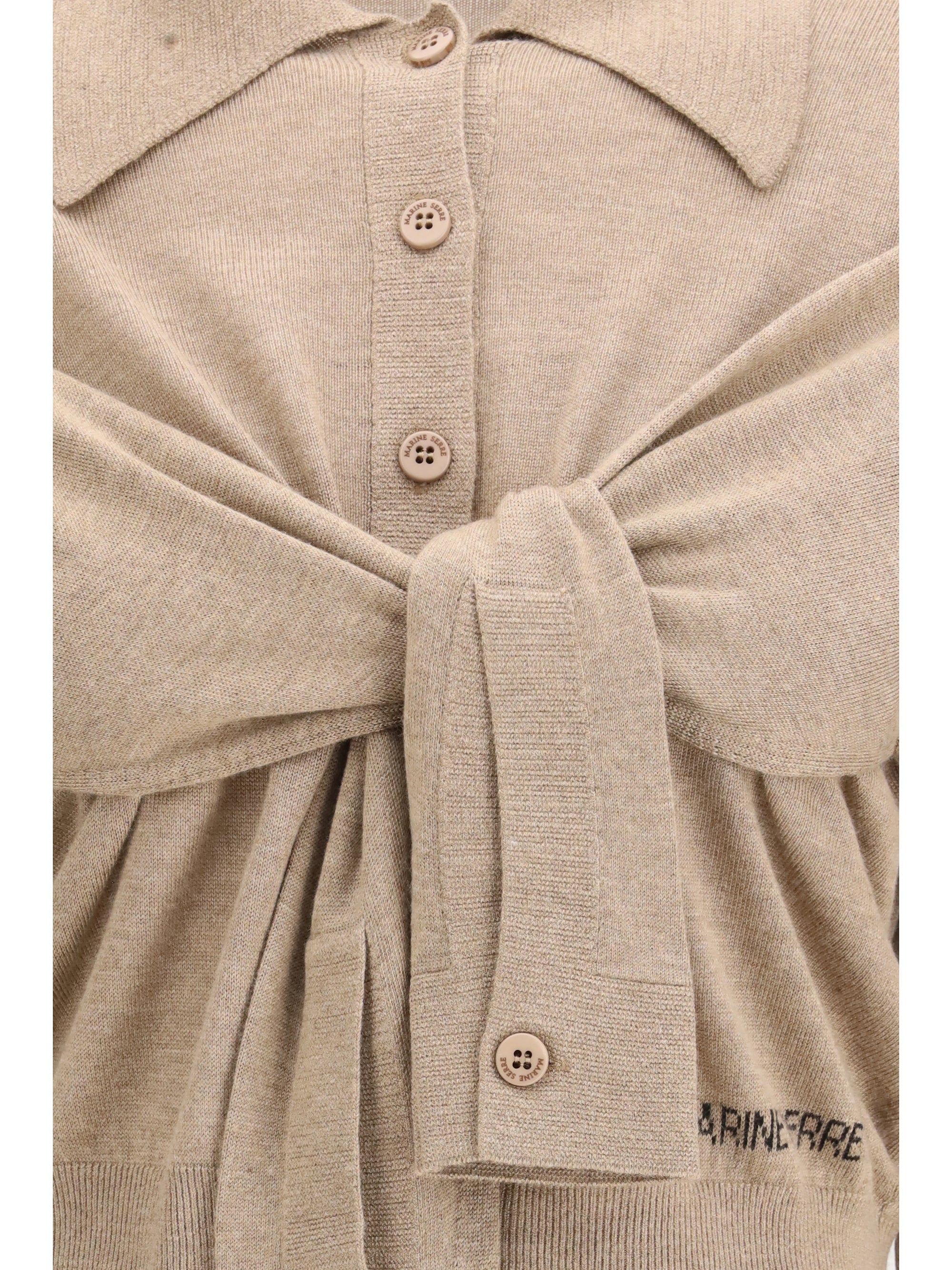 MARINE SERRE L wrapped hybrid cardigan