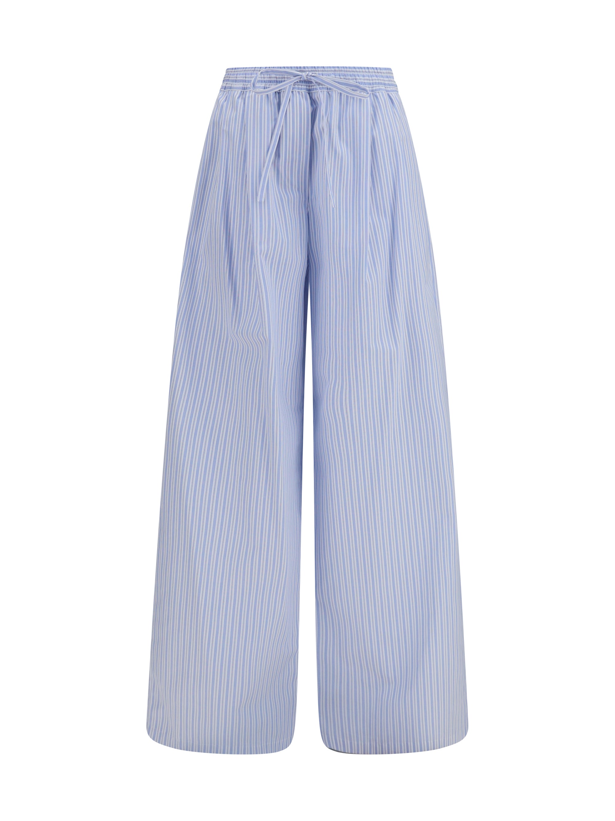 striped poplin pants