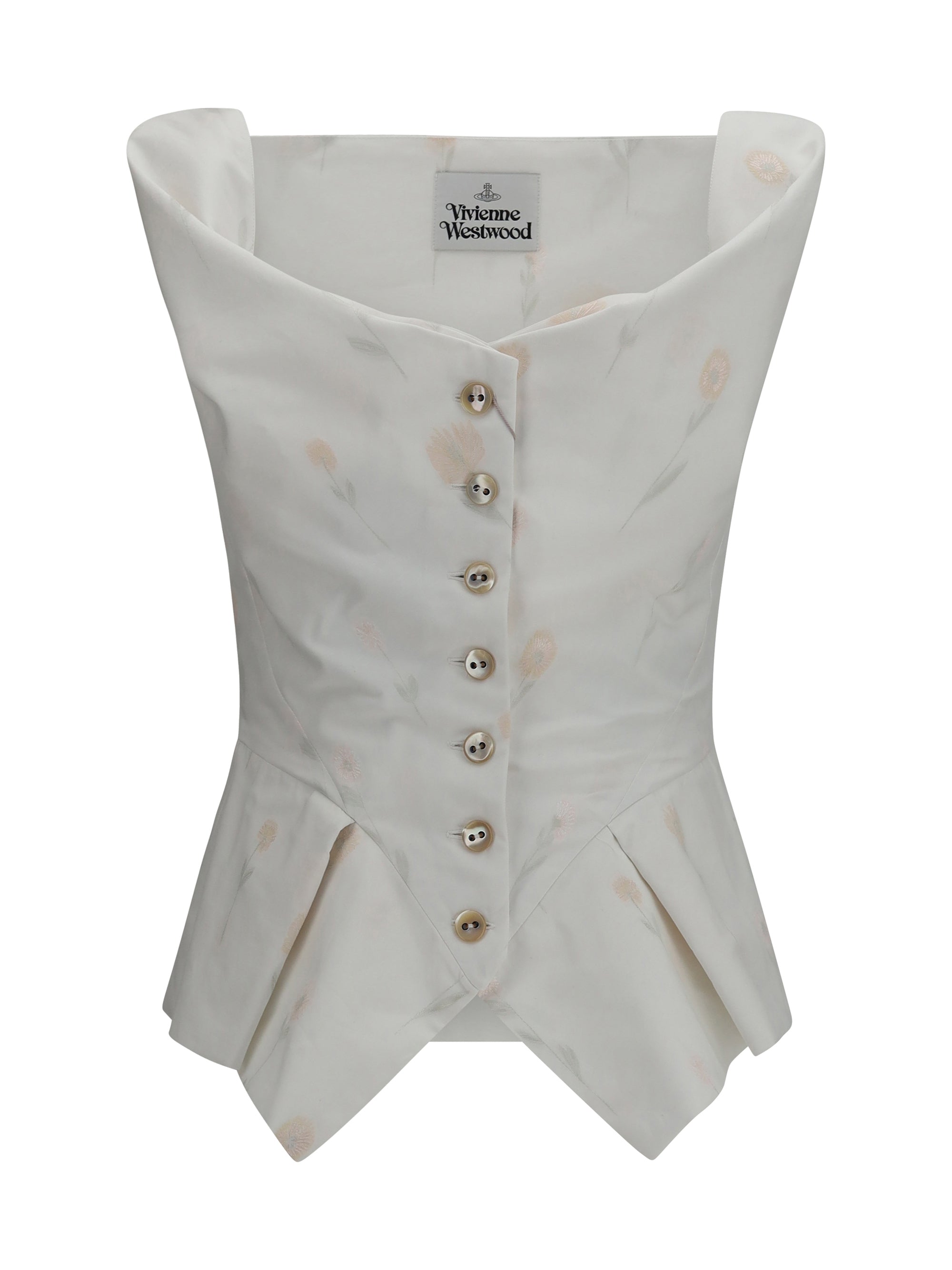 button floral vest
