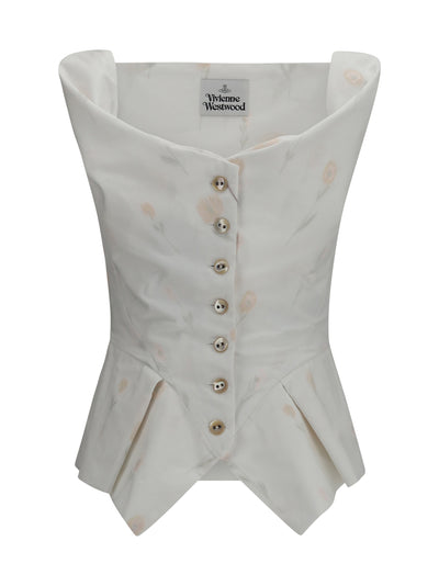 button floral vest
