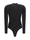 long-sleeve bodysuit with twist detail