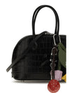 toast crocodile-effect leather handbag