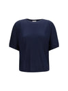 short-sleeve cashmere and silk sweater