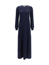 long cashmere crewneck dress