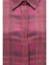 crystal check satin shirt