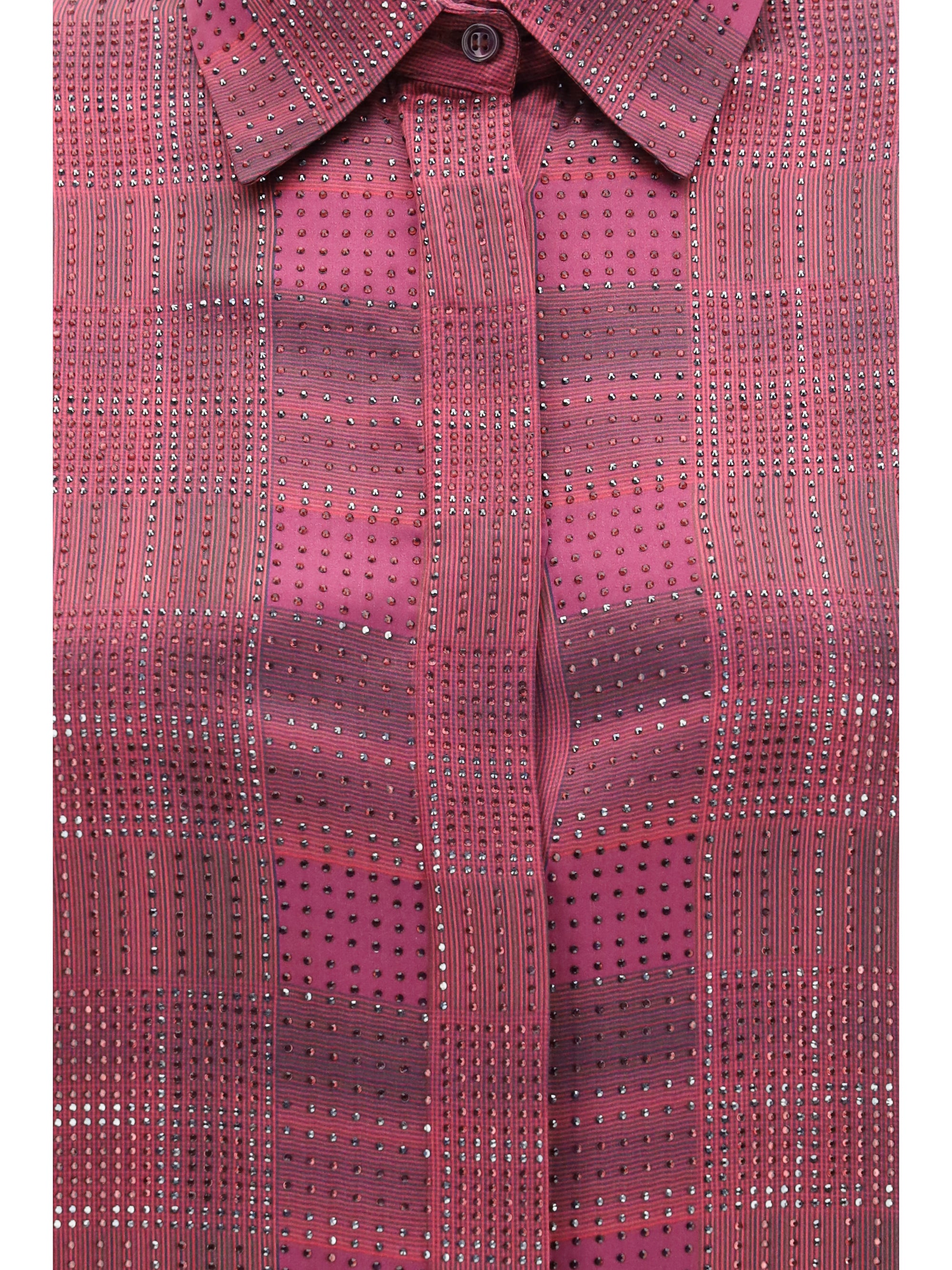 crystal check satin shirt