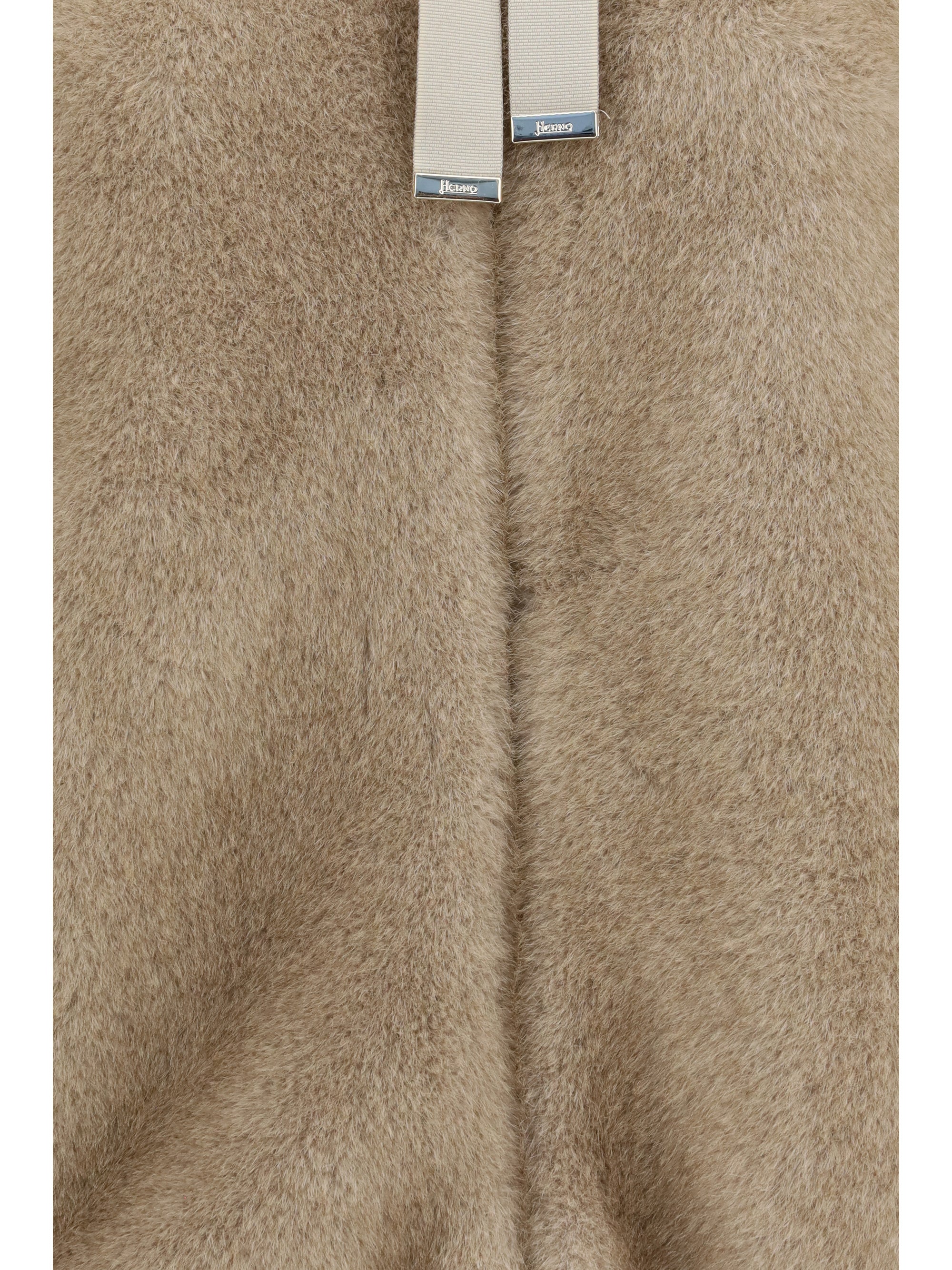 hooded jacket in eco-fur