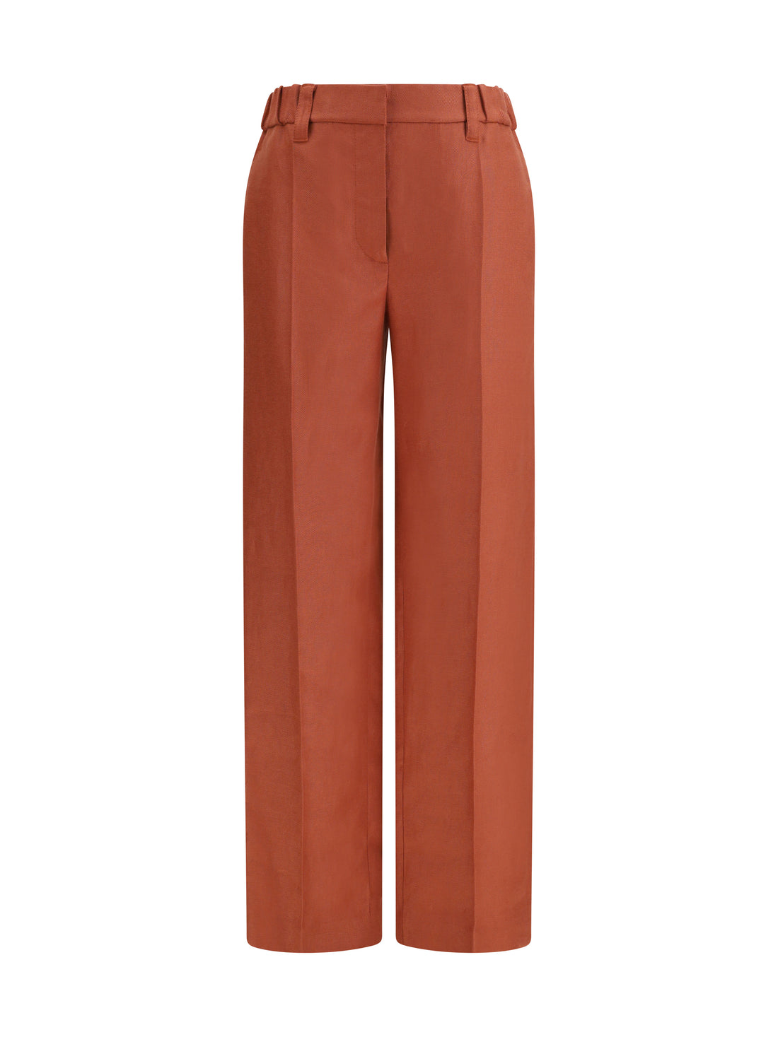 BRUNELLO CUCINELLI 38 wide-leg pants in linen with elastic waistband and belt loops