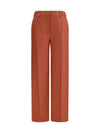 wide-leg pants in linen with elastic waistband and belt loops