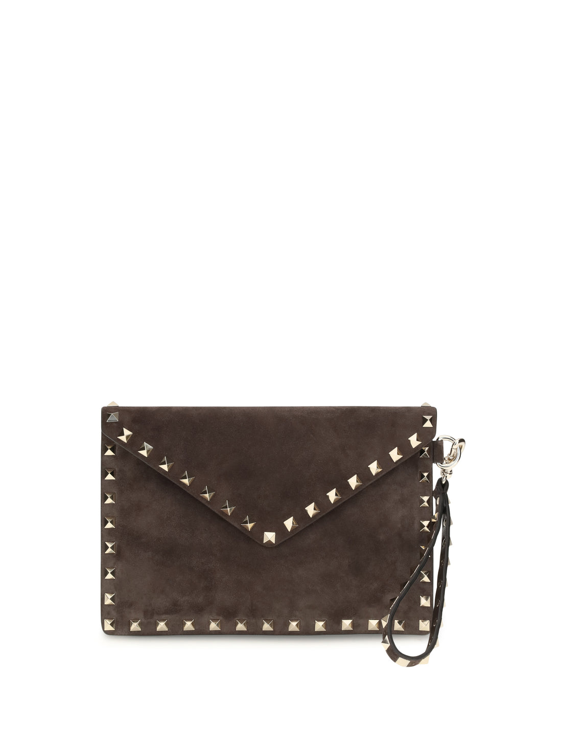 VALENTINO GARAVANI OS medium rockstud clutch in suede
