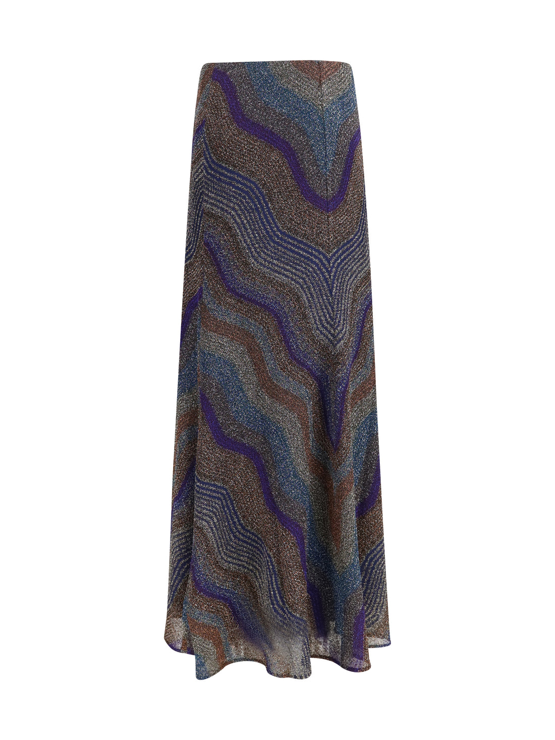 MISSONI 40 sequined chevron lamé viscose long skirt