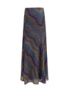 sequined chevron lamé viscose long skirt