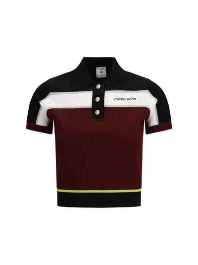 striped short-sleeve polo shirt