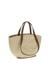 loewe x paula’s ibiza medium eclipse raffia and calfskin handbag