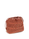 raffia drawstring shoulder bag