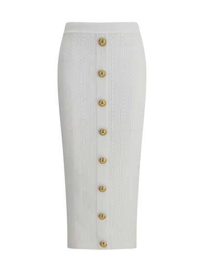 BALMAIN 34 knit midi skirt