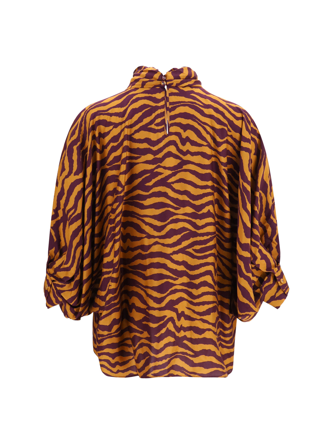 KRISTINA TI 40 viscose and silk blouse with high collar
