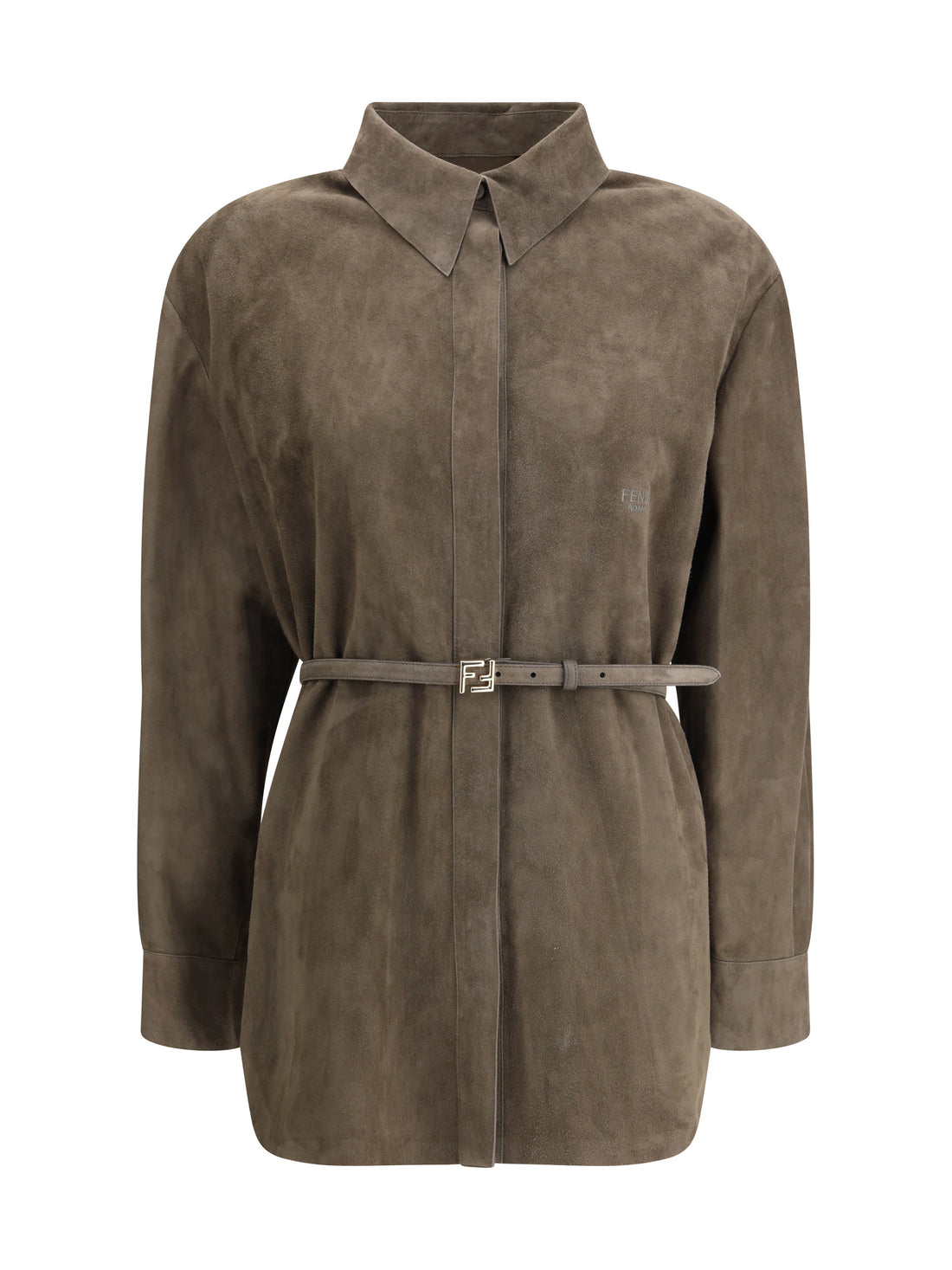 FENDI 42 suede leather shirt