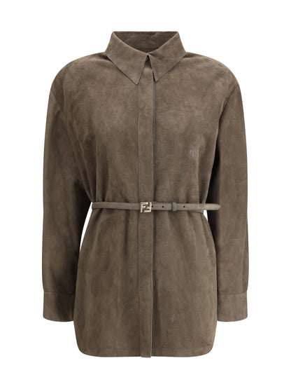 FENDI 42 suede leather shirt