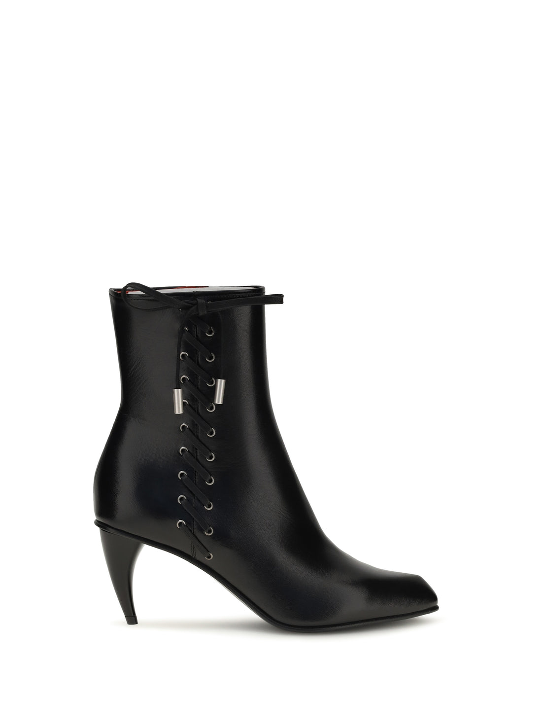 ALEXANDER MCQUEEN 36 curved-heel ankle boots with side lacing