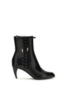 curved-heel ankle boots with side lacing