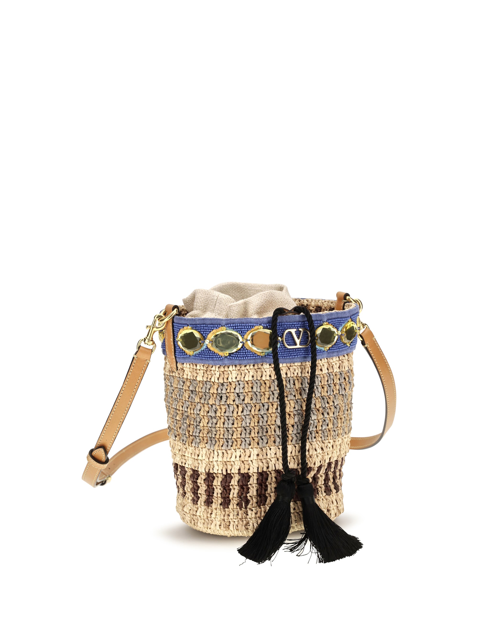 mini raffia bucket bag